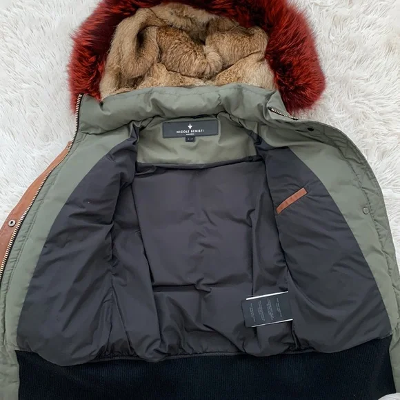 Nicole Benisti Fordham intarsia fur trim bomber sz S in great condition - Picture 13 of 15